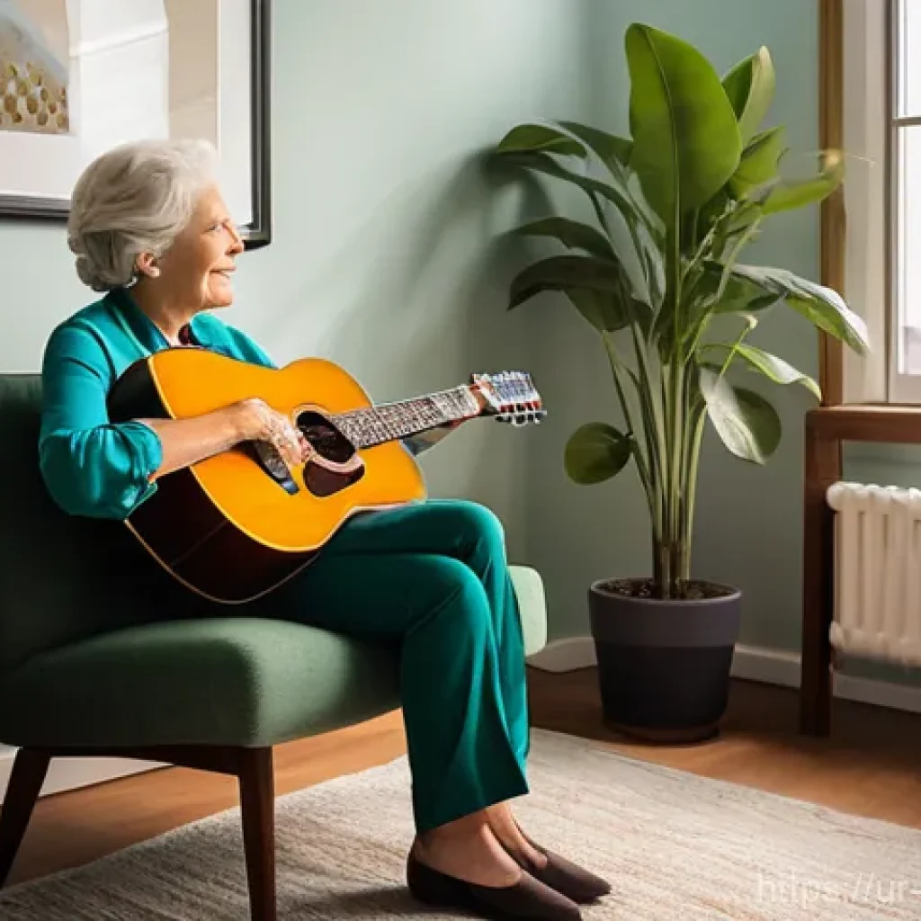 음악테라피사 연봉 정보와 변화 - **Prompt:** A serene and empathetic scene inside a brightly lit music therapy room. A female music t...